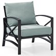 Crosley Furniture Kaplan Metal & Fabric Patio Arm Chair in Oil Bronze/Mist Green