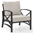 Crosley Furniture Kaplan Metal Patio Arm Chair in Oil Bronze and Oatmeal