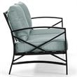 Crosley Furniture Kaplan Metal Patio Loveseat in Oil Bronze and Mist Green