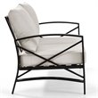 Crosley Furniture Kaplan Metal Patio Loveseat in Oil Bronze and Oatmeal