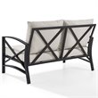 Crosley Furniture Kaplan Metal Patio Loveseat in Oil Bronze and Oatmeal