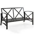 Crosley Furniture Kaplan Metal Patio Loveseat in Oil Bronze and Oatmeal