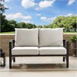 Crosley Furniture Kaplan Metal Patio Loveseat in Oil Bronze and Oatmeal