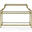 Crosley Furniture Aimee Metal/Tempered Glass Accent Console Table in Gold/Clear