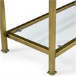 Crosley Furniture Aimee Metal/Tempered Glass Accent Console Table in Gold/Clear