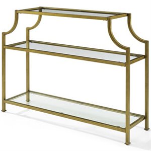 crosley aimee glass top accent console table