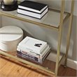 Crosley Aimee 2 Piece Open Display Case Glass Bookcase Set in Antique Gold