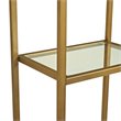 Crosley Aimee 2 Piece Open Display Case Glass Bookcase Set in Antique Gold