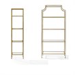 Crosley Aimee 2 Piece Open Display Case Glass Bookcase Set in Antique Gold