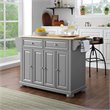 Crosley Furniture Alexandria Natural Wood Top Kitchen Island in Gray/Natural