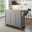 Crosley Furniture Alexandria Natural Wood Top Kitchen Island in Gray/Natural