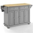 Crosley Furniture Alexandria Natural Wood Top Kitchen Island in Gray/Natural