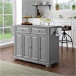 Crosley Furniture Alexandria Stainless Steel/Wood Top Kitchen Island in Gray