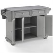 Crosley Furniture Alexandria Stainless Steel/Wood Top Kitchen Island in Gray