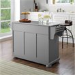 Crosley Furniture Alexandria Stainless Steel/Wood Top Kitchen Island in Gray