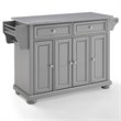Crosley Furniture Alexandria Stainless Steel/Wood Top Kitchen Island in Gray