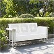 Crosley Furniture Bates Metal Steel Gliding Patio Sofa in White