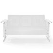 Crosley Furniture Bates Metal Steel Gliding Patio Sofa in White