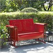 Crosley Furniture Bates Metal Gliding Patio Loveseat in Bright Red