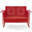 Crosley Furniture Bates Metal Gliding Patio Loveseat in Bright Red