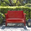 Crosley Furniture Bates Metal Gliding Patio Loveseat in Bright Red