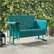 Crosley Furniture Bates Metal Gliding Patio Loveseat in Turquoise