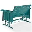 Crosley Furniture Bates Metal Gliding Patio Loveseat in Turquoise