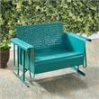 Crosley Furniture Bates Metal Gliding Patio Loveseat in Turquoise