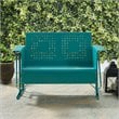 Crosley Furniture Bates Metal Gliding Patio Loveseat in Turquoise