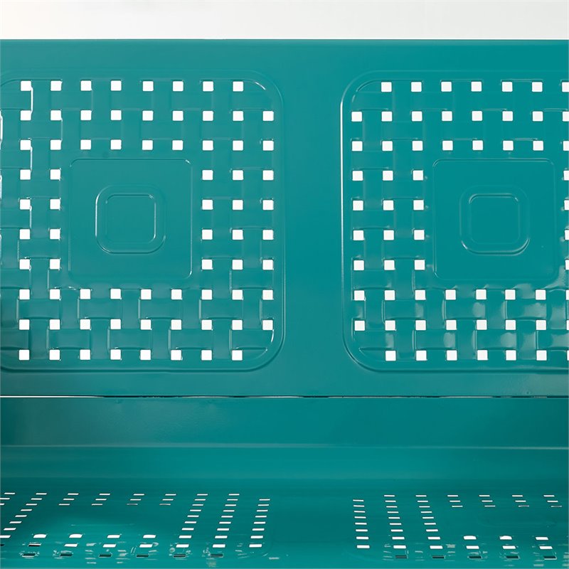 Crosley Furniture Bates Metal Gliding Patio Loveseat in Turquoise