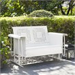Crosley Furniture Bates Metal Gliding Patio Loveseat in White