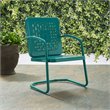 Crosley Furniture Bates Metal Patio Chair in Turquoise (Set of 2)