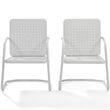 Crosley Furniture Bates Metal Patio Chair in White (Set of 2)