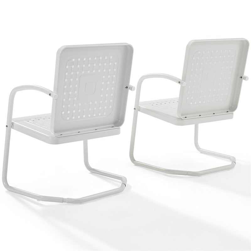 Crosley Furniture Bates Patio Chair in White Set of 2 