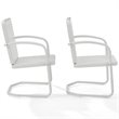 Crosley Furniture Bates Metal Patio Chair in White (Set of 2)