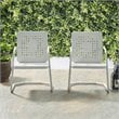 Crosley Furniture Bates Metal Patio Chair in White (Set of 2)