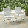 Crosley Furniture Bates Metal Patio Chair in White (Set of 2)