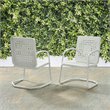 Crosley Furniture Bates Metal Patio Chair in White (Set of 2)