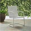 Crosley Furniture Bates Metal Patio Chair in White (Set of 2)