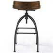 Crosley Furniture Edison Wood Adjustable Bar Stool in Natural and Black