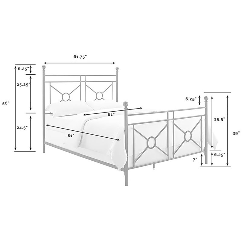 Crosley Furniture Montgomery Metal Frame Queen Poster Bed in Black Powder Coat