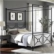 Crosley Furniture Montgomery Metal Frame Queen Canopy Bed in Black Powder Coat