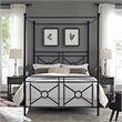Crosley Furniture Montgomery Metal Frame Queen Canopy Bed in Black Powder Coat
