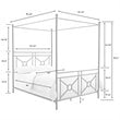 Crosley Furniture Montgomery Metal Frame Queen Canopy Bed in Black Powder Coat