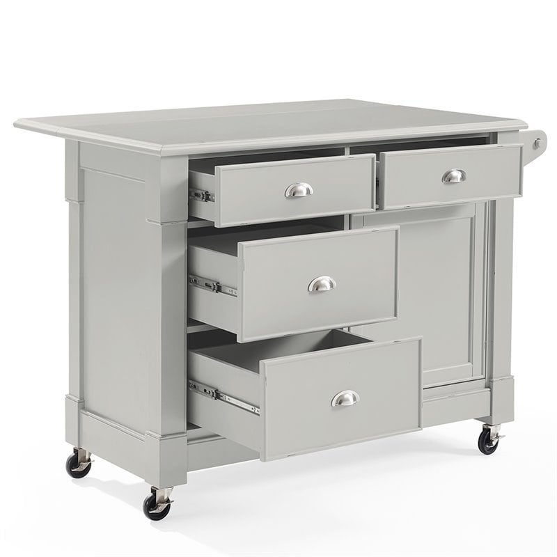 Crosley Lacey 4 Drawer Kitchen Cart In Gray CF3016 GY   1909676 12 L 