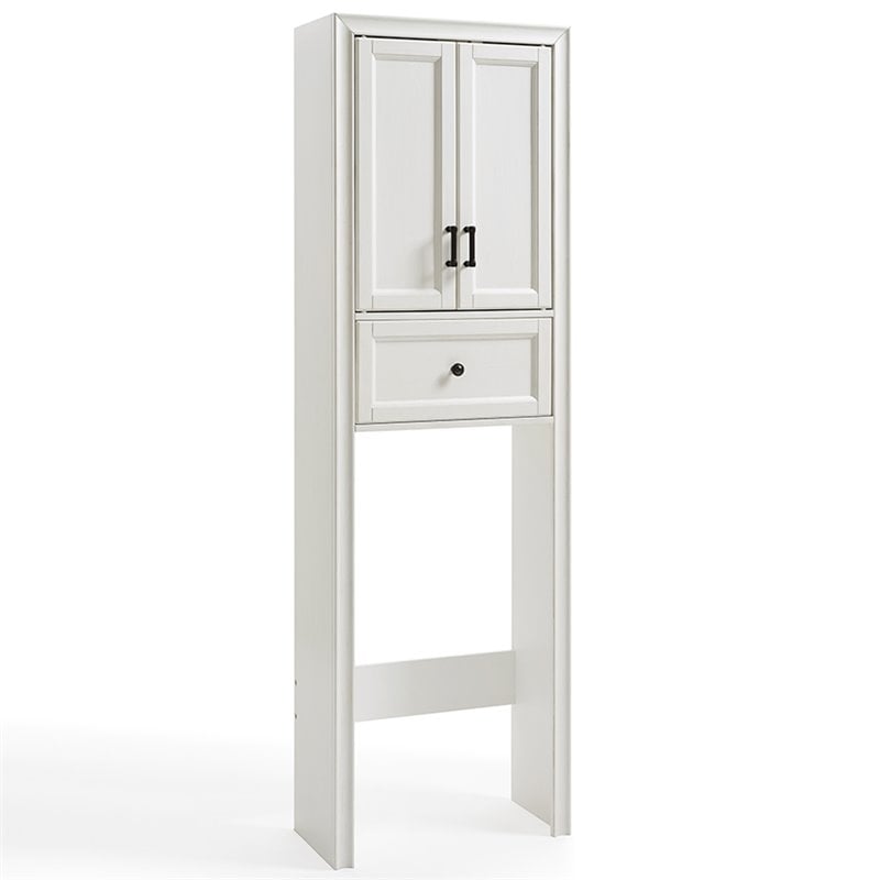 Crosley Furniture Tara Wood Classic Spacesaver in Vintage White/Black