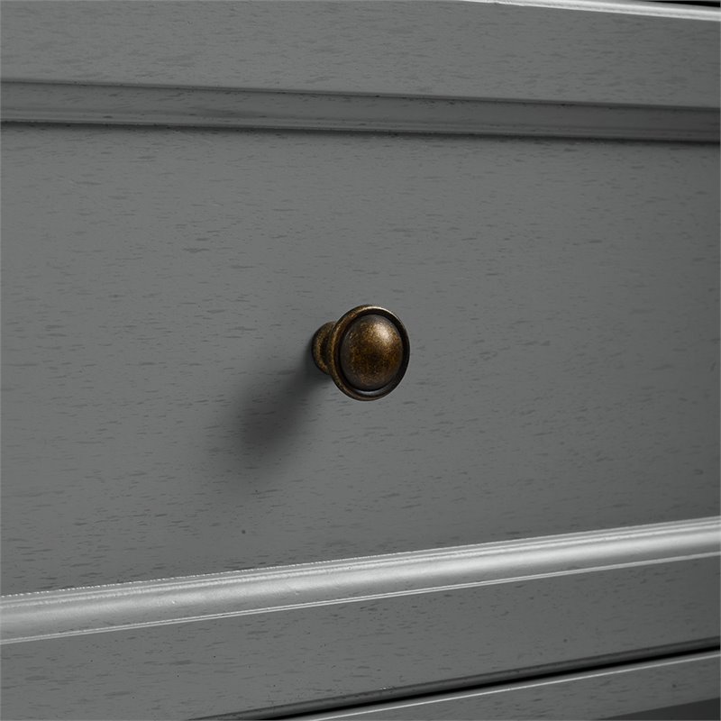 Crosley Furniture Tara Wood Classic Spacesaver in Vintage Gray/Black