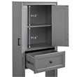 Crosley Furniture Tara Wood Classic Spacesaver in Vintage Gray/Black