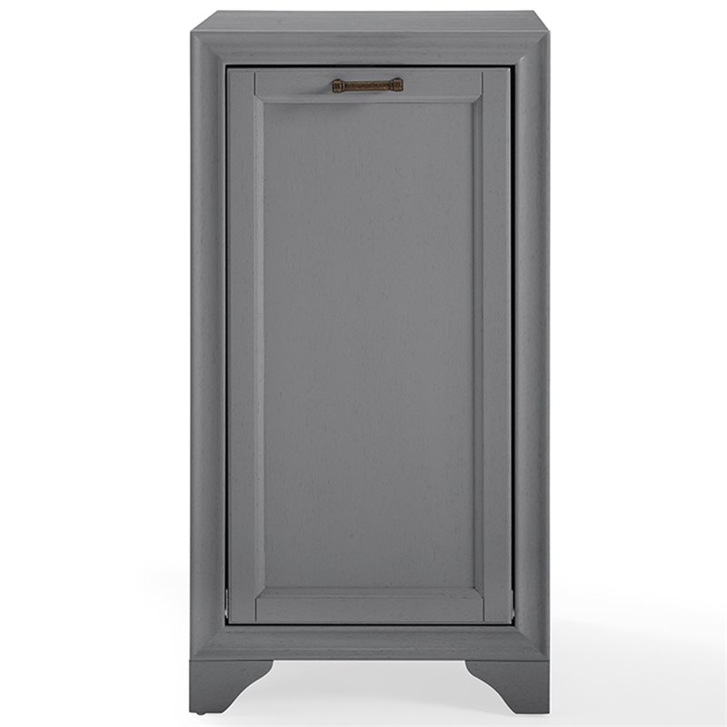 Crosley Tara Laundry Hamper in Vintage Gray - Engineered Wood