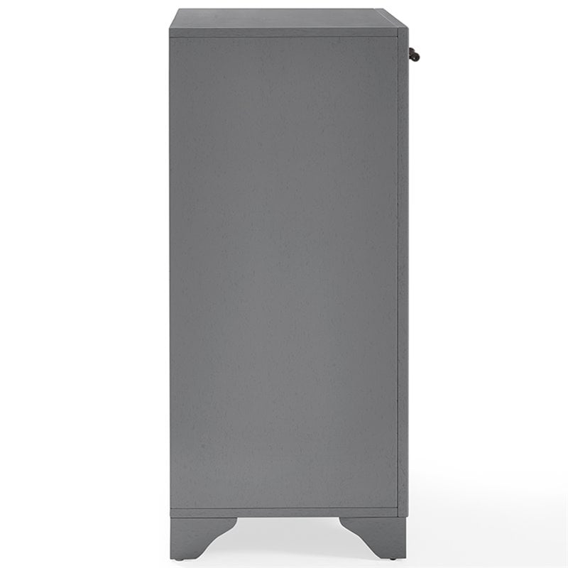 Crosley Tara Laundry Hamper in Vintage Gray - Engineered Wood